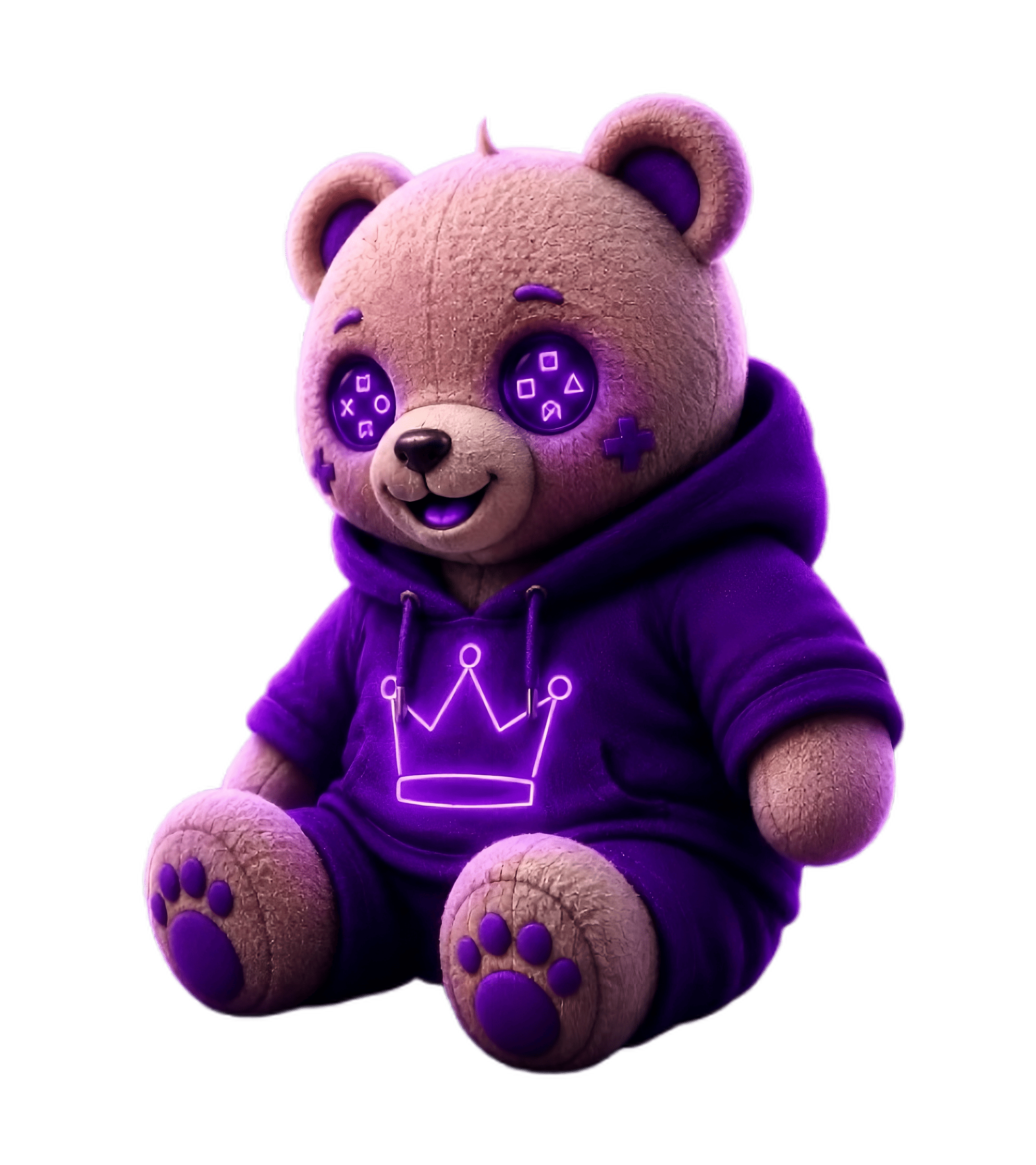 Mascote roxo do Plush Prime